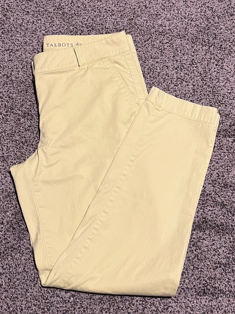 Talbots Preppy Pastel Chino Pants Celery Green Tailored Casual Spring Petite 4P